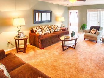 Living area at apartment in morrisville nc